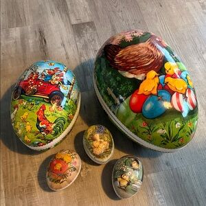 Set of five nestler paper eggs